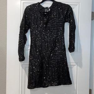Black sequin cocktail dress
